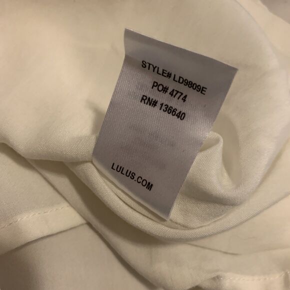 Lulus Daisy Petal Pickin Babydoll Mini Dress Women Small Ivory Fairy Embroidered - Picture 15 of 15